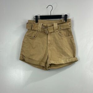 Bershka Tan Women's Belted Shorts